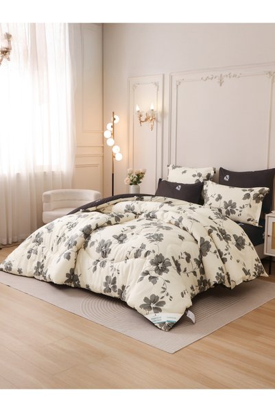 Donetella 6-Pcs King Comforter Set 260x240 cm | Soft Reversible | Brushed Microfiber | 350 GSM Fill