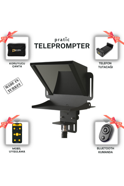 Pratic Prompter Pratic Teleprompter – (Kumanda + Çanta) (Yerli ve Milli Ürün ...