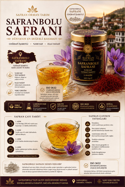 Safran Orman Tarım Yeni Hasat - 1 gram Tarihi Safranbolu Safranı - Laboratuva...