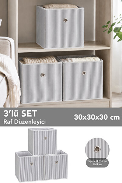 Meleni Home Organizator cu 3 compartimente în dungi pentru interiorul dulapul...