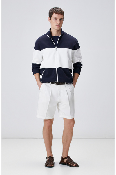 Network N-Green Lacivert Bloklu Sweatshirt