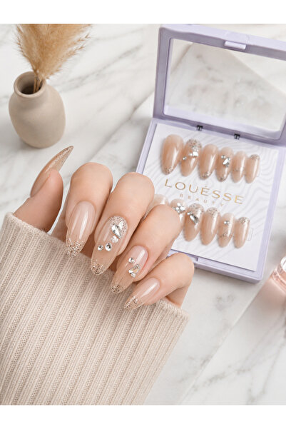 Louesse Beauty Louésse Champagne Glow Takma Tırnak Seti 12’li – Nude Işıltılı...
