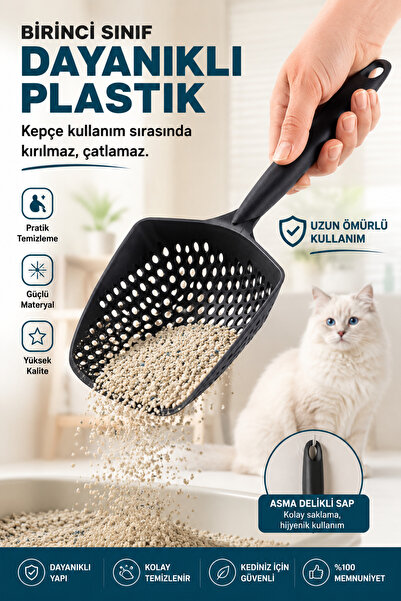 Eco Lounge Küçük Delikli Kedi Kumu Küreği – İnce Taneli Kumlar İçin Dayanıklı...