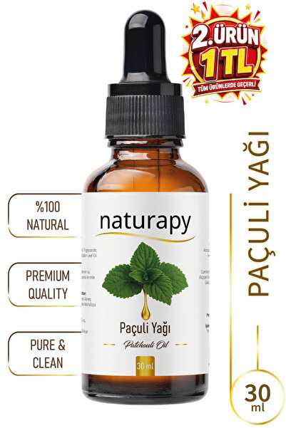 NATURAPY Paçuli Yağı (Patchouli Oil) Uçucu Yağ 30 ml Damlalıklı Cam Şişe