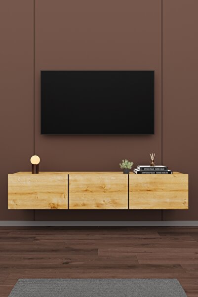asratrend Modern Duvara Monte TV Ünitesi %100 MDF Kapaklı Televizyon Sehpası ...