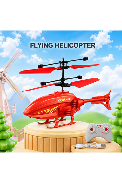 Choice Red Crash Resistant Remote Control Aircraft Induction Helicopter Dual-...