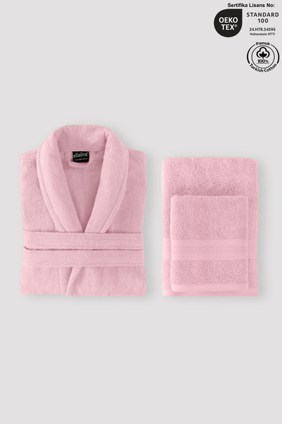 Ellaline Set halate de baie 3 piese 100% bumbac certificat, halat de baie pen...