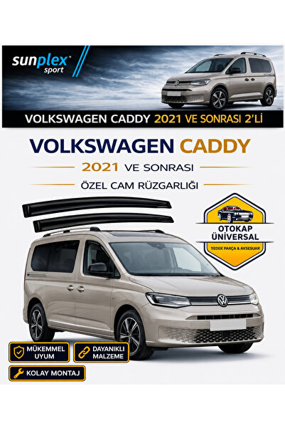 SUNPLEX Volkswagen Caddy 2021 - 2026 Cam Rüzgarlığı Takım 2'li Takım Rüzgar K...