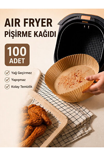 Vwear Airfryer Baking Paper Xl- 100 Pieces Air Fryer Paper Baking Paper Dispo...