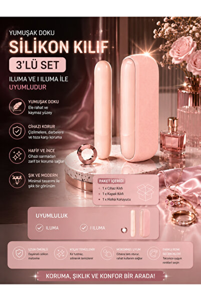 Zigver Iqos Iluma Silikon Kılıf Seti Pink (TEREA ILE ÇALILAN CİHAZA UYUMLUDUR)