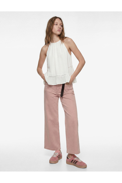 Koton High Waist Comfortable Fit Wide Leg Pants with Pocket Detail - Culotte ...