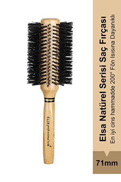 Elsa Fırça Elsa Professional 0.88 Perie de păr naturală 71 mm – Perie profesi...