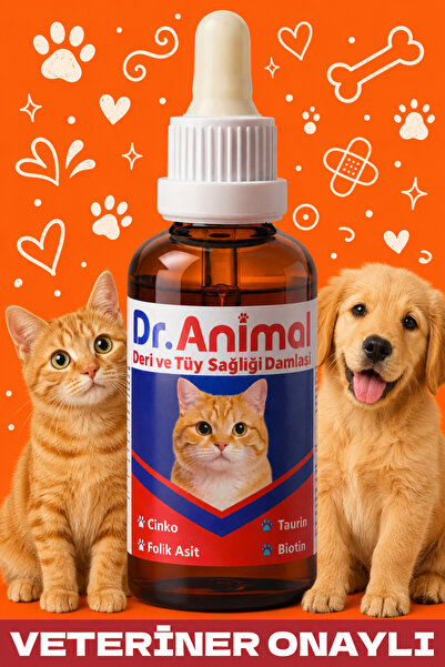 Dr. Animal Tüy Dökülme Karşıtı Damla | Kedi Tüy Vitamini | Deri sağlığı | Tau...