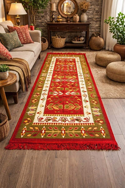 OEM Covor țesut din bumbac, dimensiune 80 x 150 cm, floral
