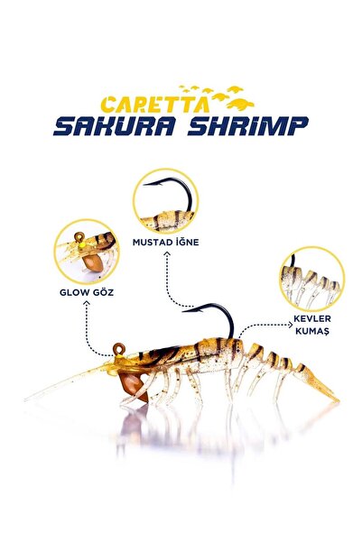 Caretta Sakura Shrimp 76mm 6,5gr Silikon Karides
