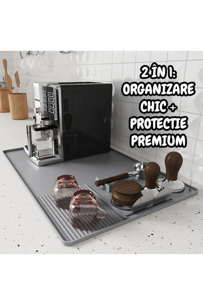 Jaskus Covoraș de cafea din silicon 40x60cm - Gri