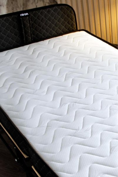 Niron Yatak Niron Premium Katlanır Yatak 90x200 cm Paket Yaylı Lüks Yatak ve Kaydırmaz Kumaş Kaplı Karyola
