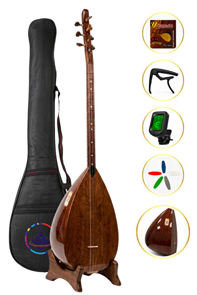YANKI YB-40MP Profesyonel Kısa Sap Bağlama Maun Saz (Kılıf, Yedek Tel, Mızrap...
