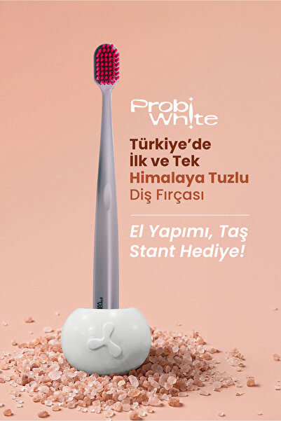 Probident Probiwhite Himalaya Tuzlu Doğal Vegan Diş Fırçası El Yapımı Stant H...