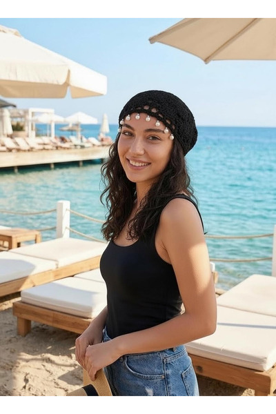 OTTO STORE İnci Boncuk Detaylı File Bere