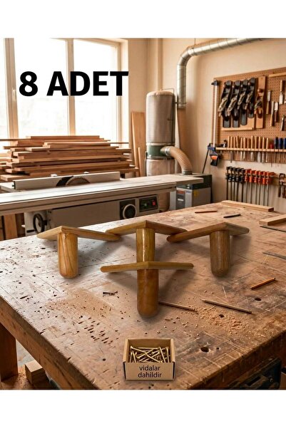 Gürgen Ahşap Bohem ahşap vernikli ayak 14 cm 8 ad