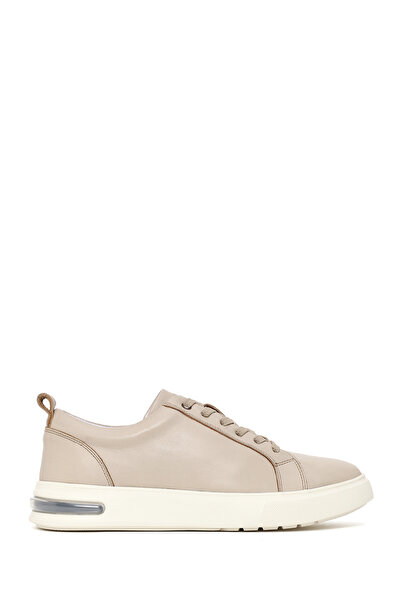 Derimod Erkek Bej Bağcıklı Kalın Tabanlı Deri Sneaker 26SFD680518