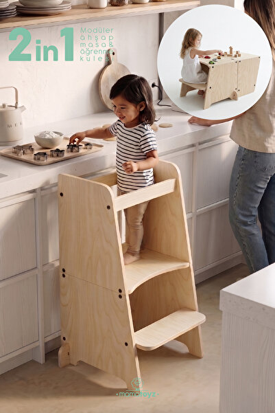 MAMATOYZ Kule | Bend Öğrenme Kulesi Natural Color Menteşeli Model