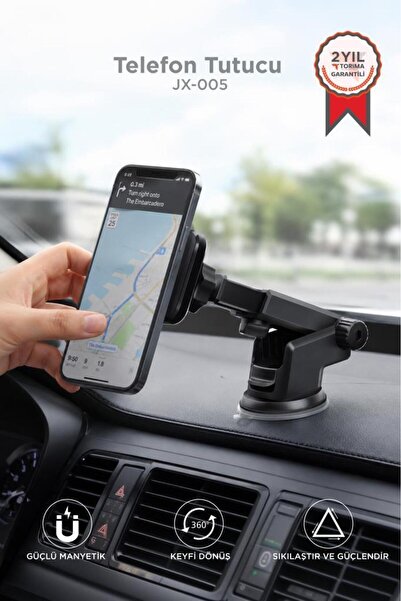 Torima Araç İçi Telefon Tutucu Çok Amaçlı Magnetic Car Holder JX-005 Siyah