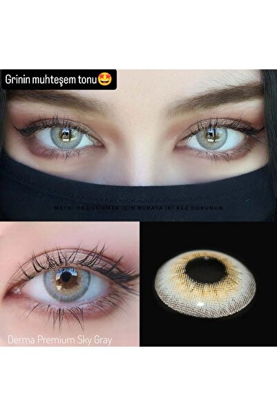 dermasuction Derma premium Sky Gray 1 Yıllık 12 Ay Kullanım Süreli Göz Lensi