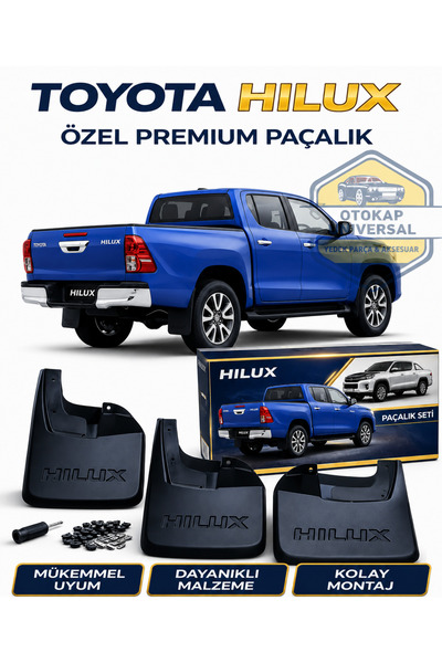 KAPOTO Toyota Hilux Uyumlu 4’lü Paçalık Takımı Ön Arka Çamurluk Tozluk Seti