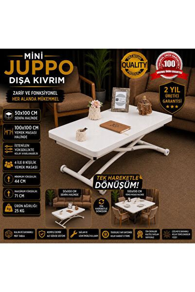 SEHPAM AKILLI Akıllı Sehpa Mini Juppo Üst Tabla Mdf Beyaz Oval Köşe Alt Ayak ...