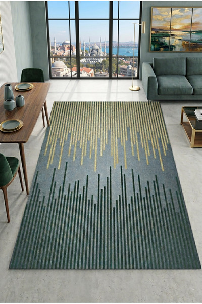 blcmoda Prato Modern Desen Baskılı Yıkanabilir Kaymaz Halı Salon Oturma Odası...