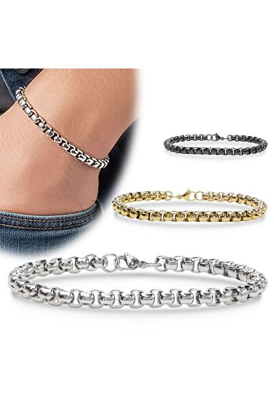 Mestore Albanian Steel Chain Bracelet 6mm Round 3168Czb2D6