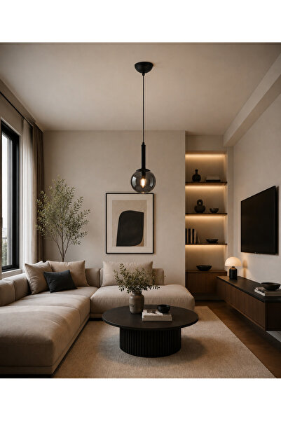 OSC HOME AYDINLATMA TASARIM SİYAH TEKLİ AVİZE 0058