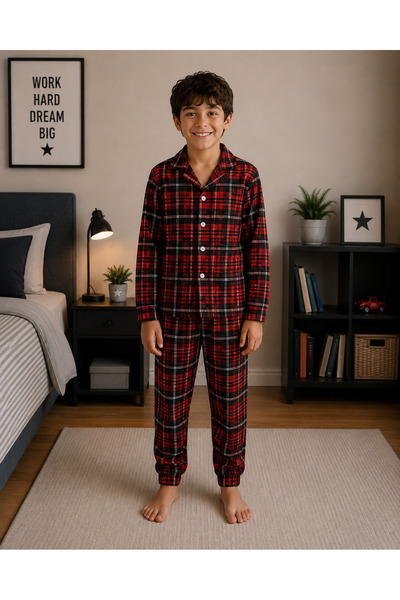 Pajama Shop Set de pijamale pentru băieți din țesătură de bumbac, piele de că...