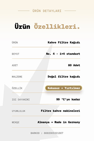 Anisah Coffee 3'lü Filtre Kahve Kağıdı 4 Numara (3x80 Adet) | Kokusuz | Kimyasalsız | Doğa Dostu | Yırtılmaz