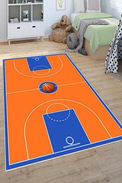Pelura Halı Basketbol Sahası Desenli Yıkanabilir Kaymaz Taban Çocuk Oyun Halısı