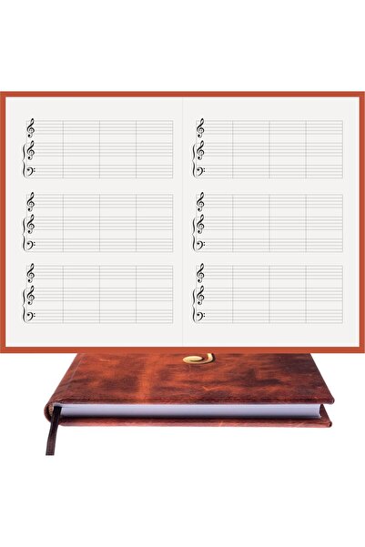 BİDEFTER مفكرة بيانو (SAB) 100% صناعة يدوية، خياطة يدوية (خيوط) غلاف مطلي من ...
