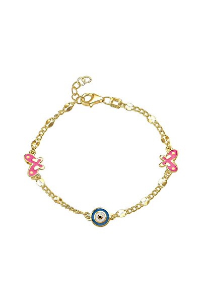 Cherry by Özkonak Pembe Kelebekli Çocuk Bilekliği