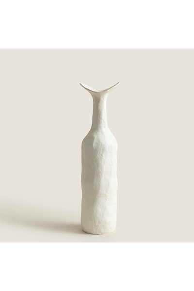 Chakra Vase Agra Alu Whi L (13X12.5X50.5Cm) Natural