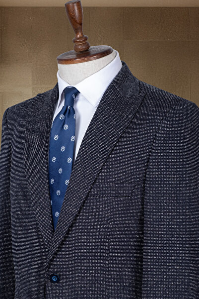 Genel Markalar Lacivert İtalyan Stil Slim Fit Klasik Erkek Blazer Ceket