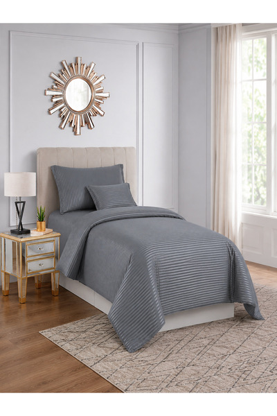 Generic Hotel Stripe soft Comforter Set, Single Size (160X210 CM) 4 Pieces, H...