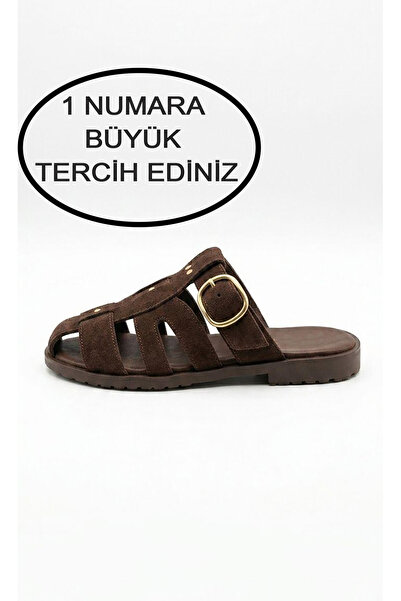 Friend & Trend Süet Tokalı Metal Detay Şık Yazlık Kadın Günlük Terlik FT9119