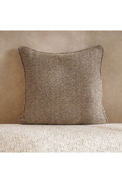 PAN HOME Horizon Herringbone Down Alt Filled Cushion 50x50cm - Ochre