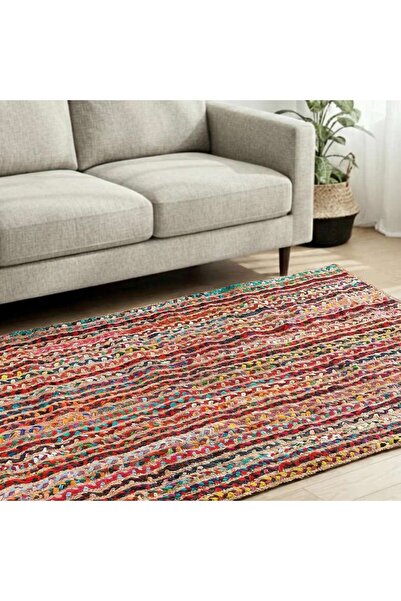 PAN HOME Twisty Braided Jute Rug 90x150cm - Multi