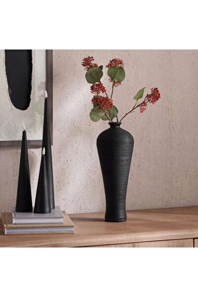 PAN HOME Olivia Terracotta Vase 12x12x32cm - Black