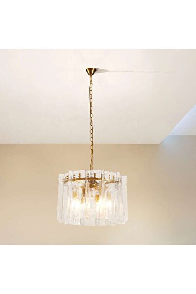 PAN HOME Grossvenor Handcrafted Glass 6-light E27 Luxury Chandelier 63x63x41c...