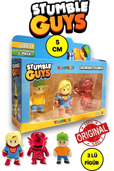TOYFEST Stumble Guys Seri 1 - 3D Mini 3 lü Figür Seti - 3 ADET Mr Stumble Sup...