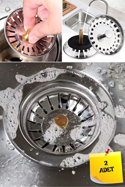 TOYFEST Metal Lavabo Süzgeci Tıpası - 2 ADET