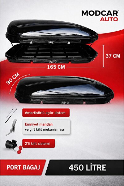 MODxAUTO 450 LİTRE PARLAK SİYAH PORT BAGAJ GARANTİLİ